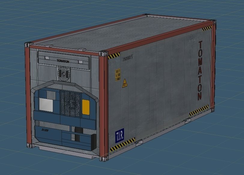 US MARINES Reach stacker RT-240 with 40ft and 20ft container 3D model_9