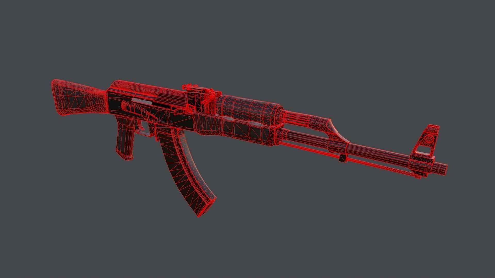 AK Rifle Low-poly 3D model_28