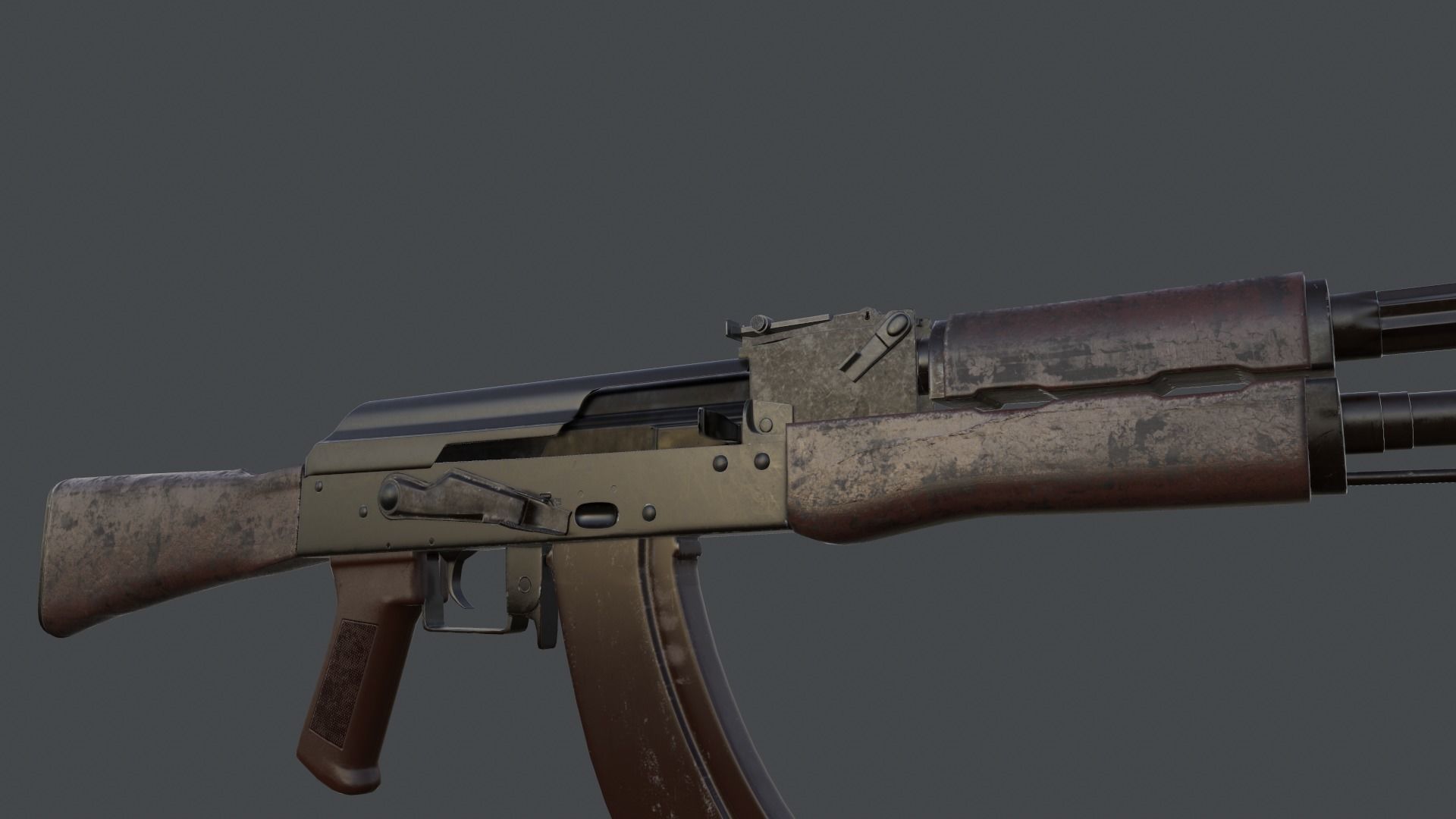 AK Rifle Low-poly 3D model_2
