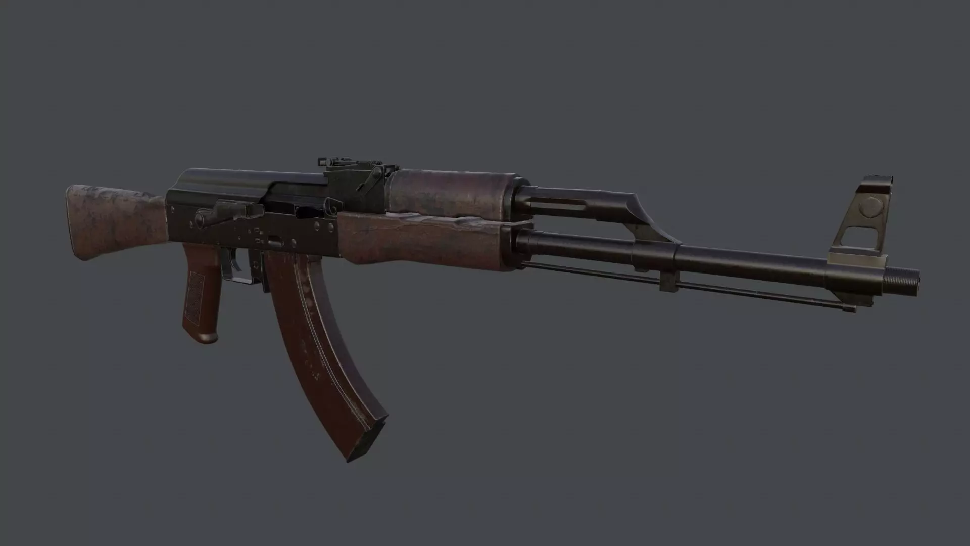 AK Rifle Low-poly 3D model_0