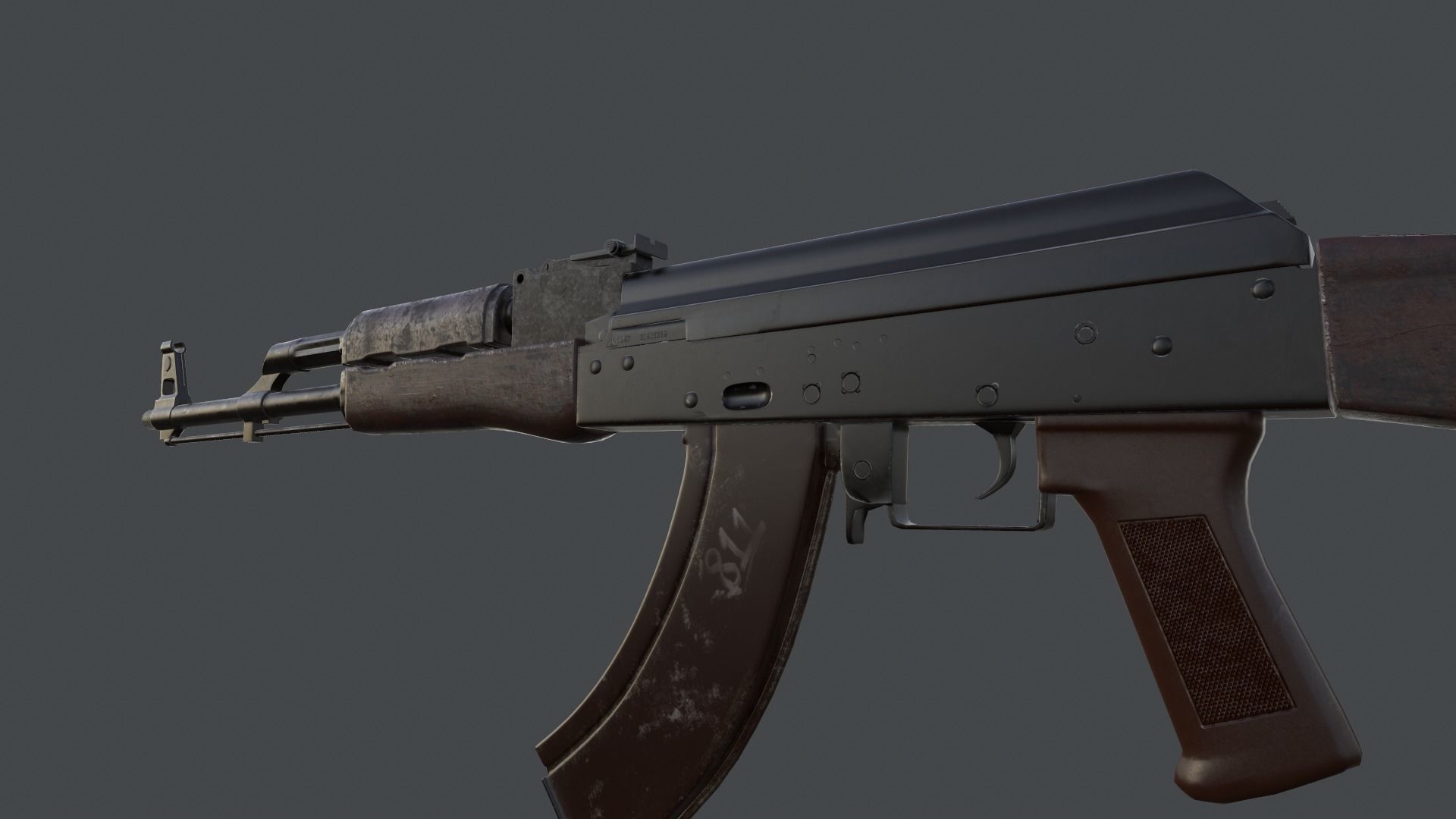 AK Rifle Low-poly 3D model_12