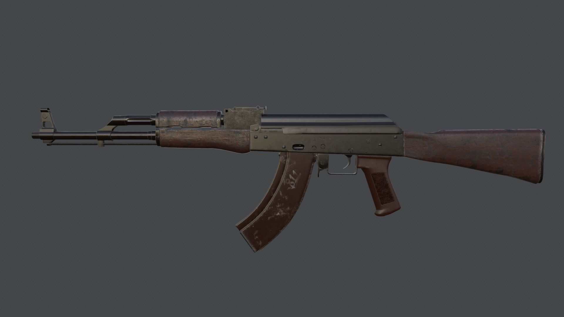 AK Rifle Low-poly 3D model_25