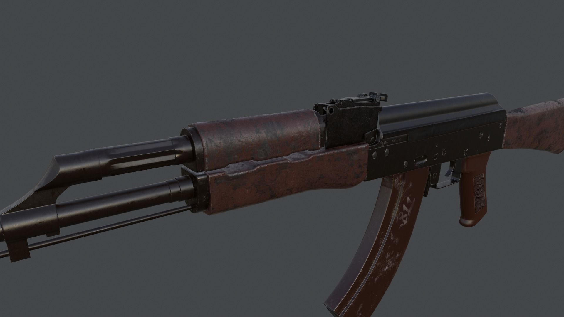 AK Rifle Low-poly 3D model_11