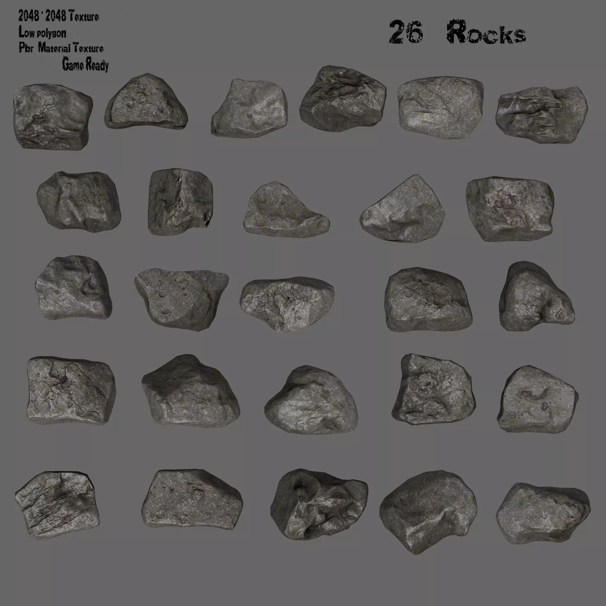 rocks Low-poly 3D model_0