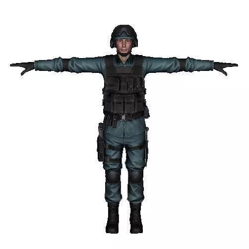 Counter Strike - Counter Terrorist T Pose Model Low-poly 3D model