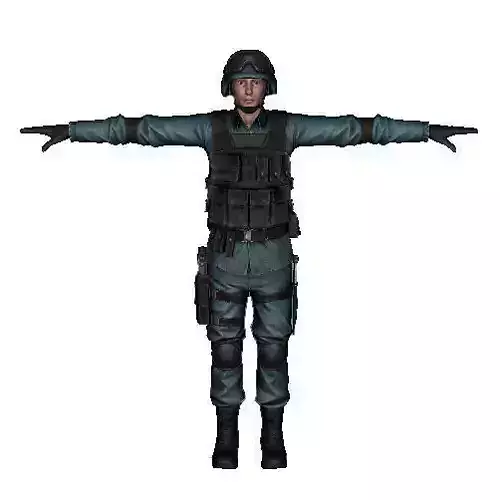 Counter Strike - Counter Terrorist T Pose Model Low-poly 3D model