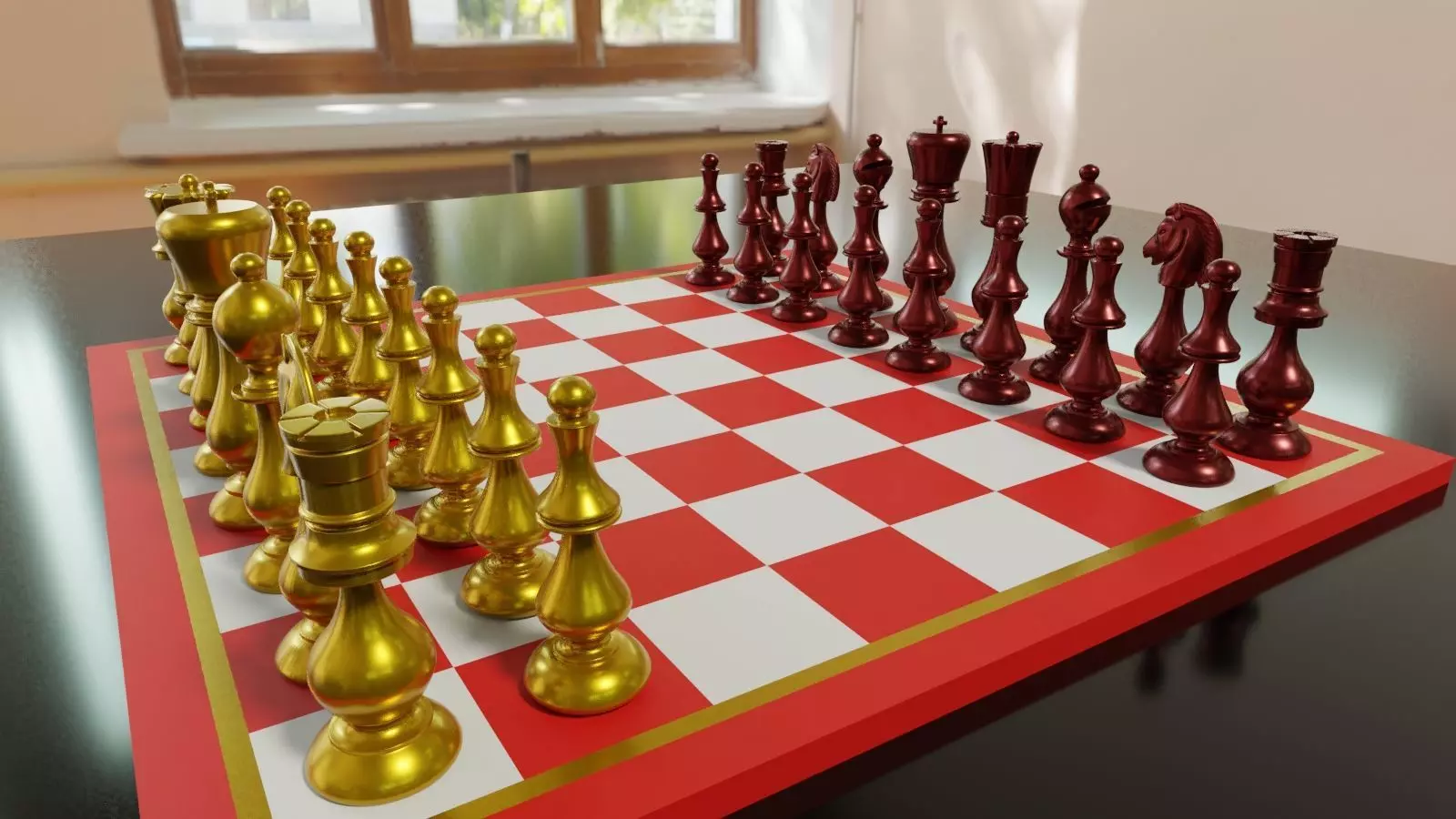 Chess Set Persian Style Blender 3D Printable STL OBJ  3D print model_0