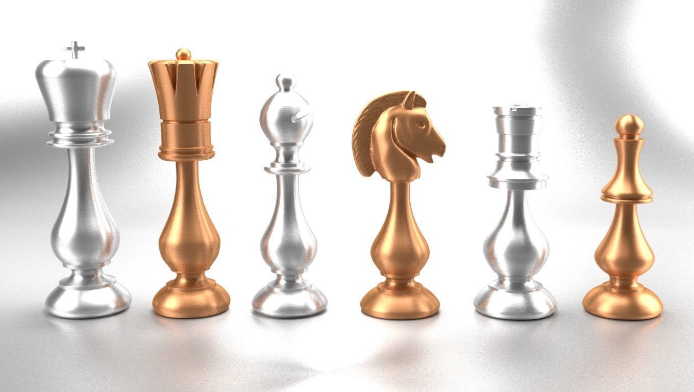 Chess Set Persian Style Blender 3D Printable STL OBJ  3D print model_4