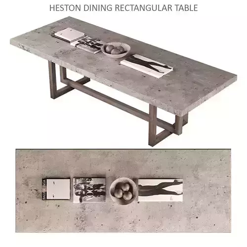 RH HESTON DINING RECTANGULAR TABLE