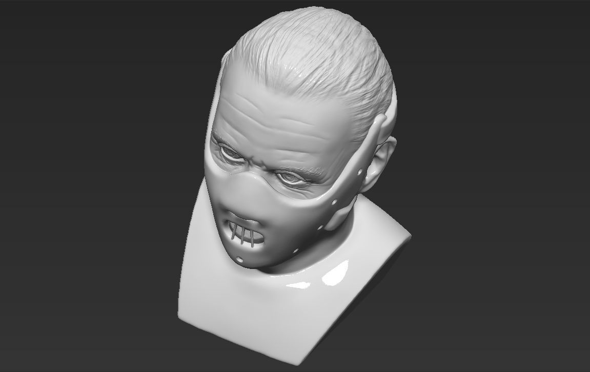 Hannibal Lecter bust 3D printing ready stl obj formats 3D print model_35