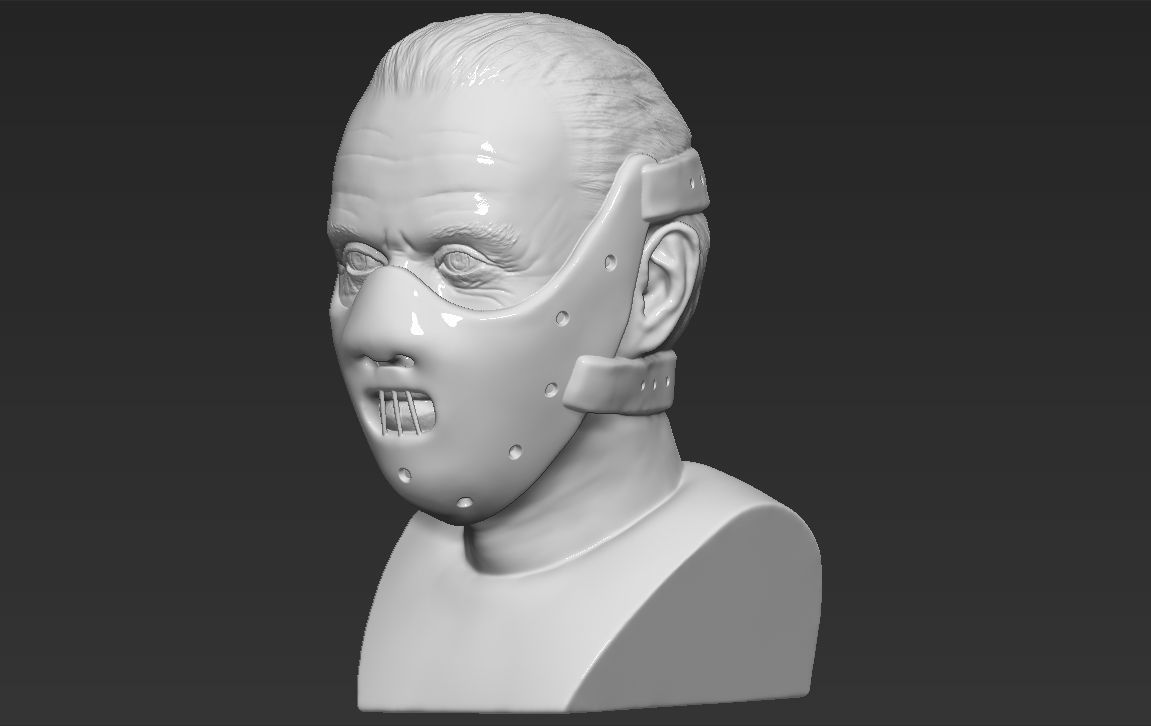 Hannibal Lecter bust 3D printing ready stl obj formats 3D print model_3