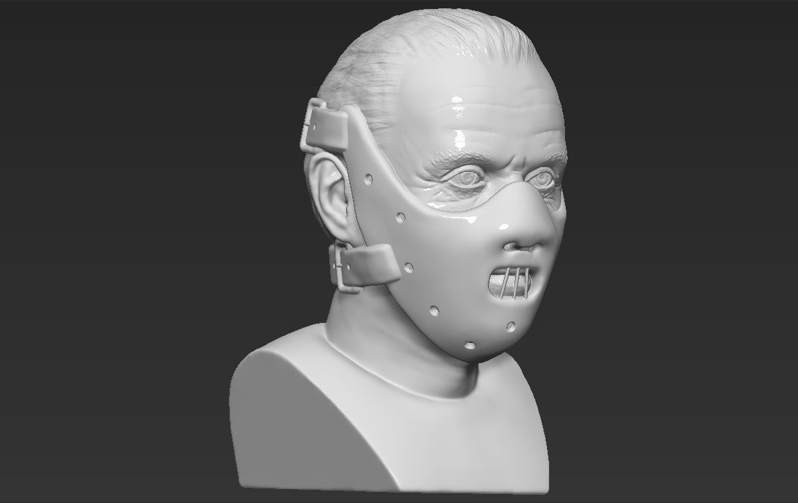 Hannibal Lecter bust 3D printing ready stl obj formats 3D print model_4
