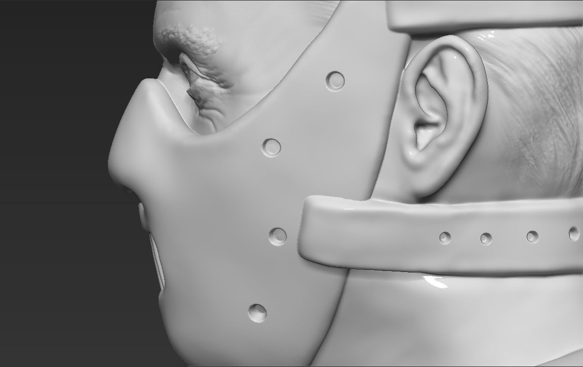 Hannibal Lecter bust 3D printing ready stl obj formats 3D print model_18