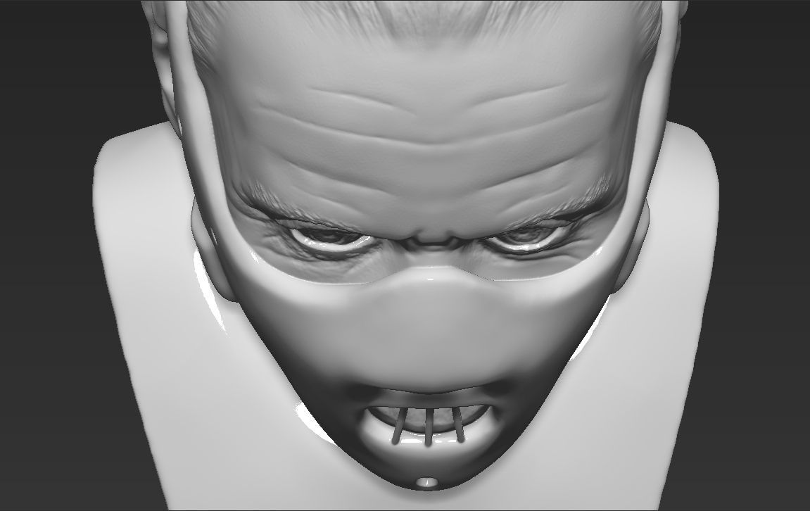 Hannibal Lecter bust 3D printing ready stl obj formats 3D print model_25