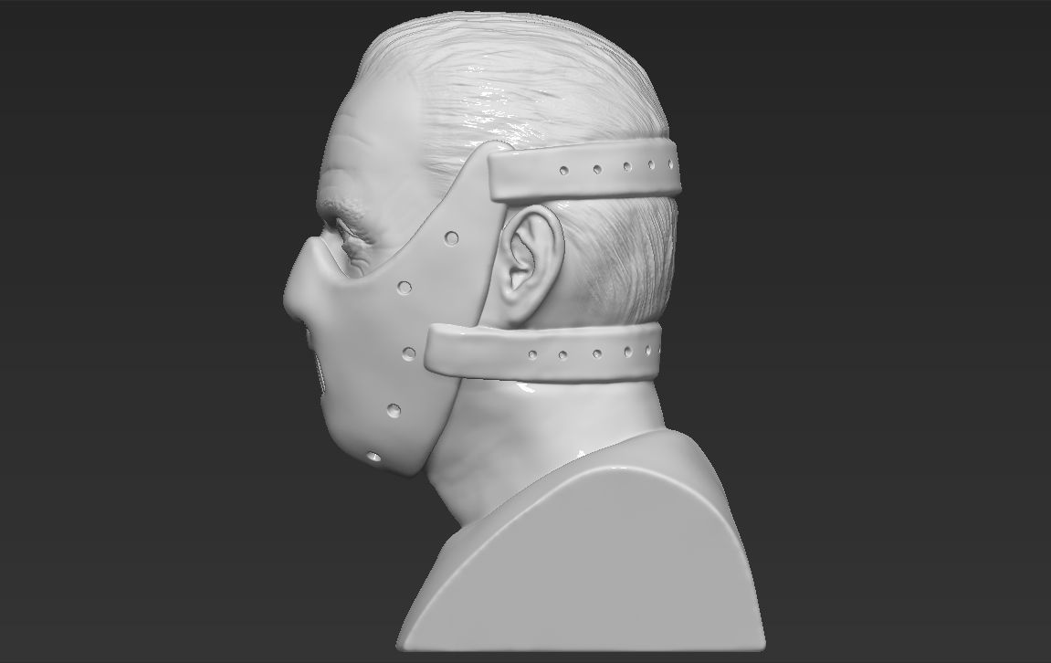 Hannibal Lecter bust 3D printing ready stl obj formats 3D print model_7