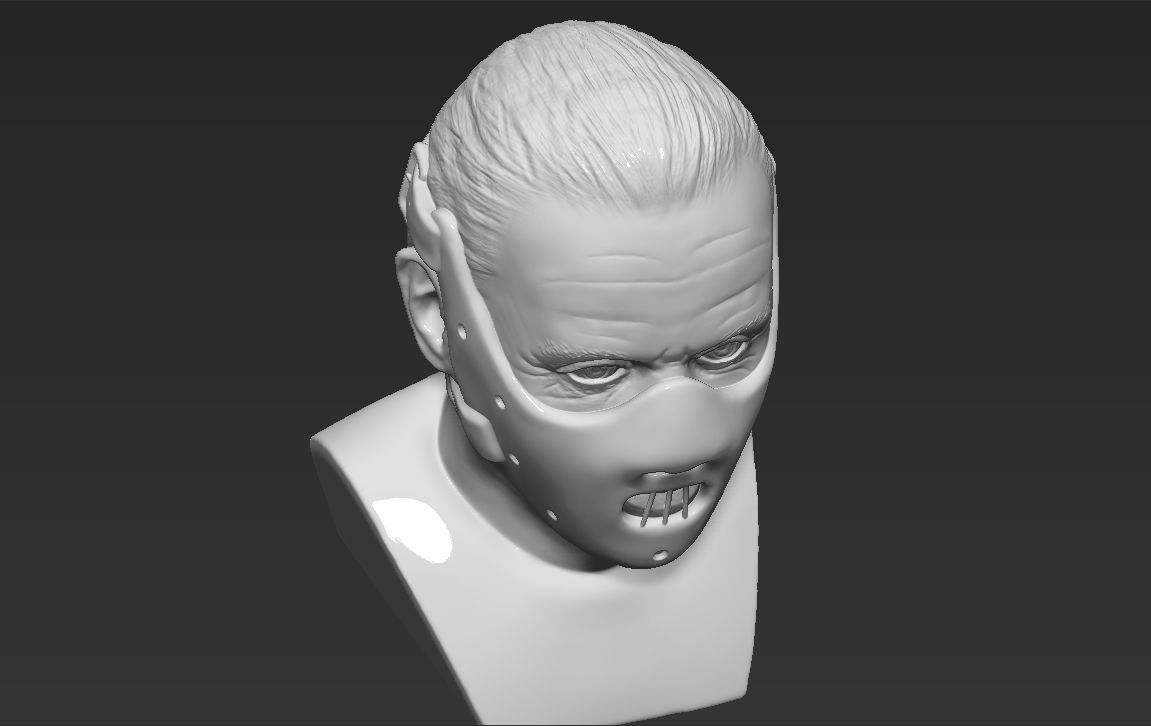 Hannibal Lecter bust 3D printing ready stl obj formats 3D print model_28