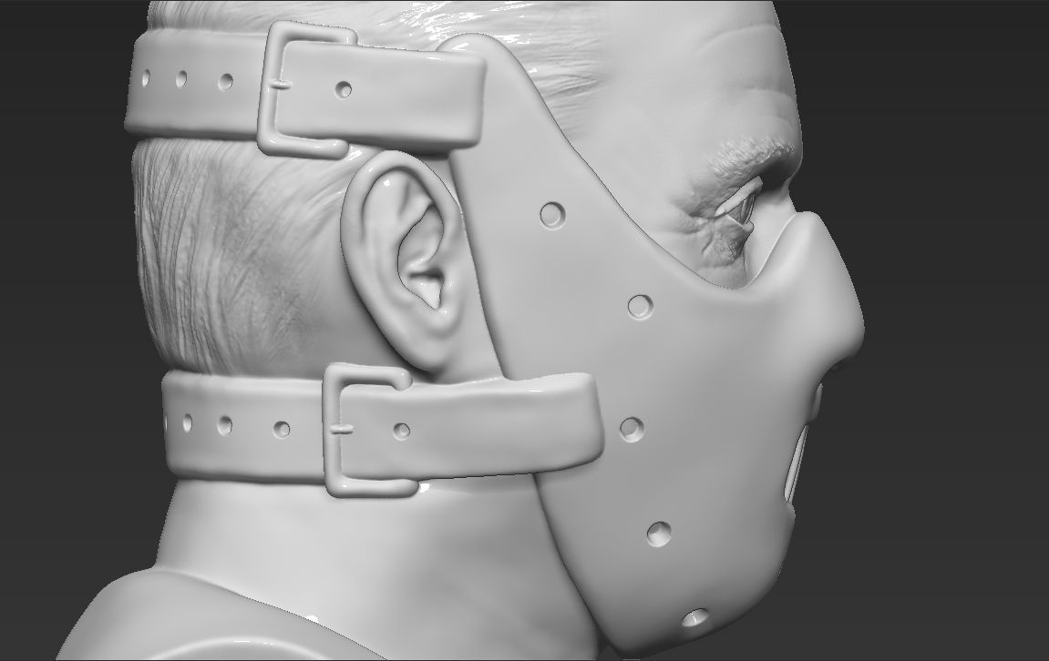 Hannibal Lecter bust 3D printing ready stl obj formats 3D print model_22