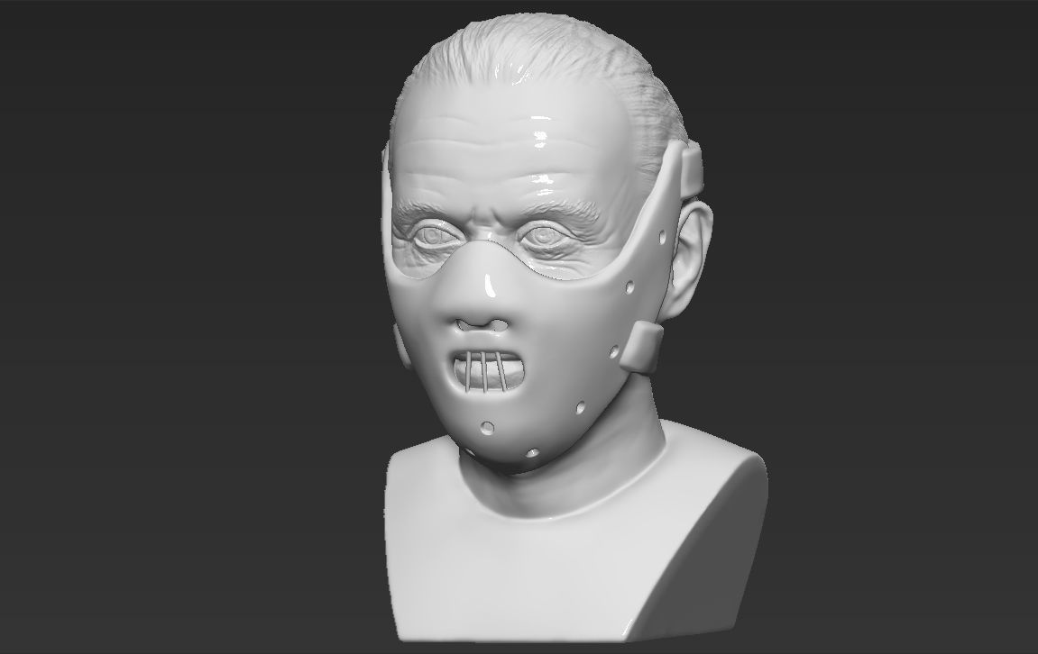 Hannibal Lecter bust 3D printing ready stl obj formats 3D print model_2