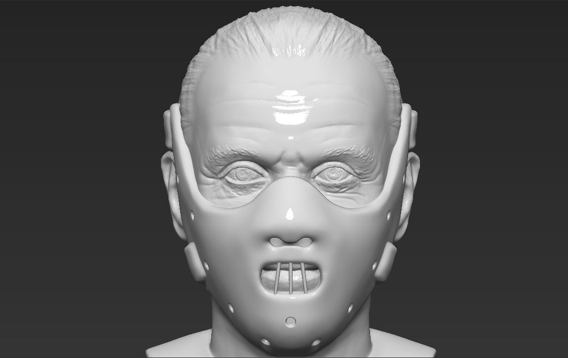 Hannibal Lecter bust 3D printing ready stl obj formats 3D print model_5