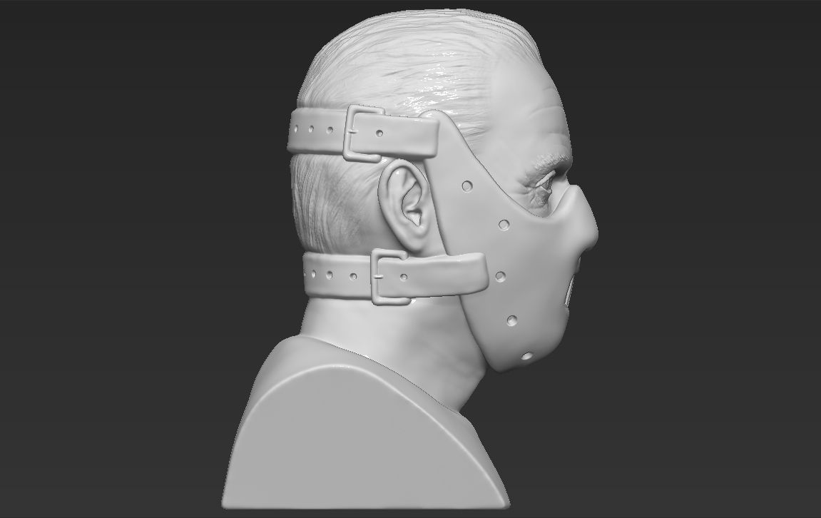Hannibal Lecter bust 3D printing ready stl obj formats 3D print model_13