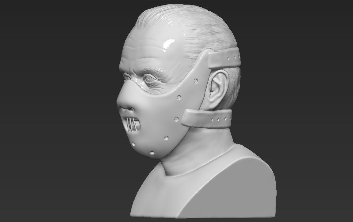 Hannibal Lecter bust 3D printing ready stl obj formats 3D print model_9