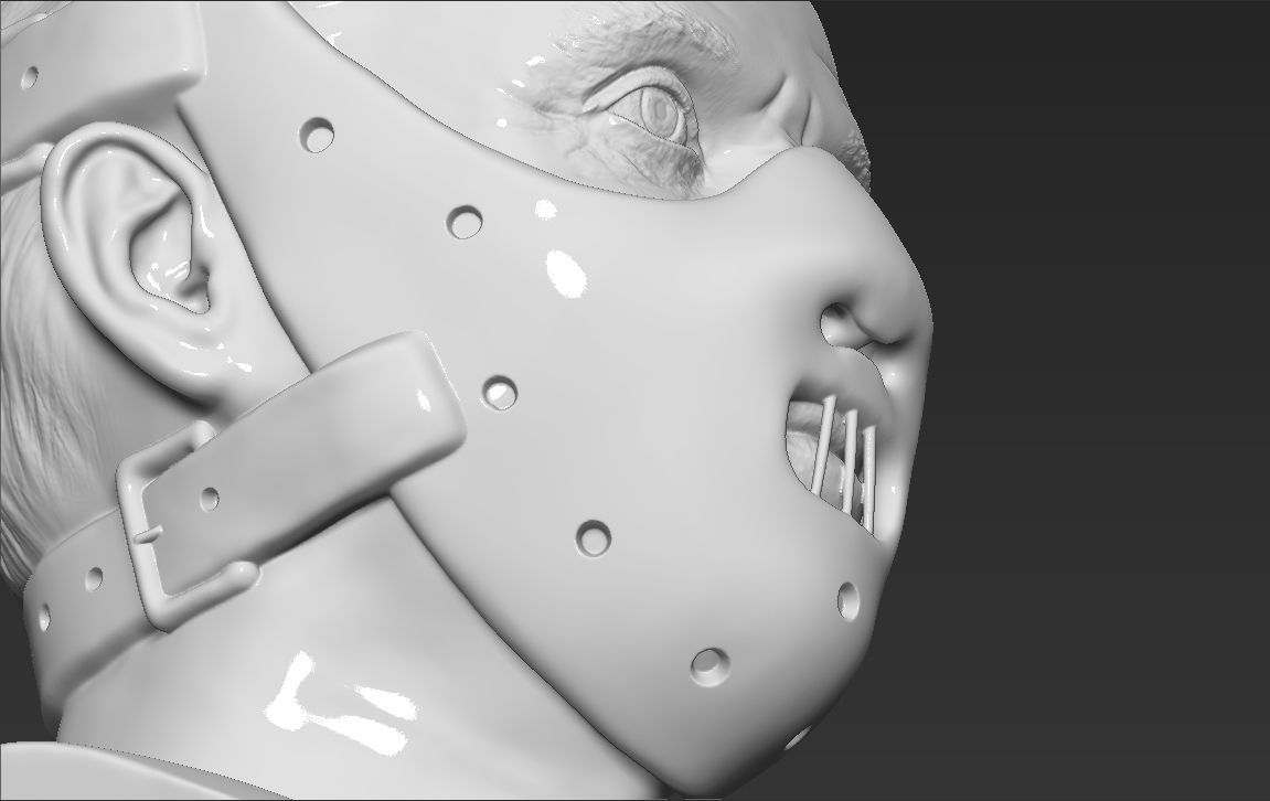 Hannibal Lecter bust 3D printing ready stl obj formats 3D print model_19