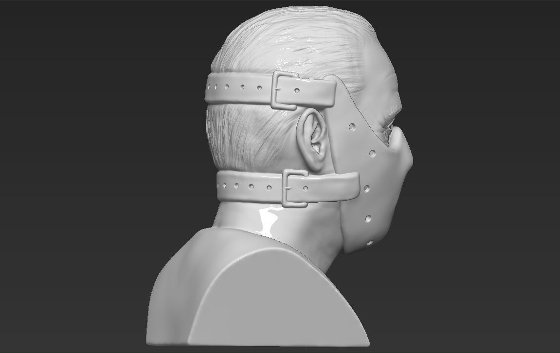 Hannibal Lecter bust 3D printing ready stl obj formats 3D print model_14