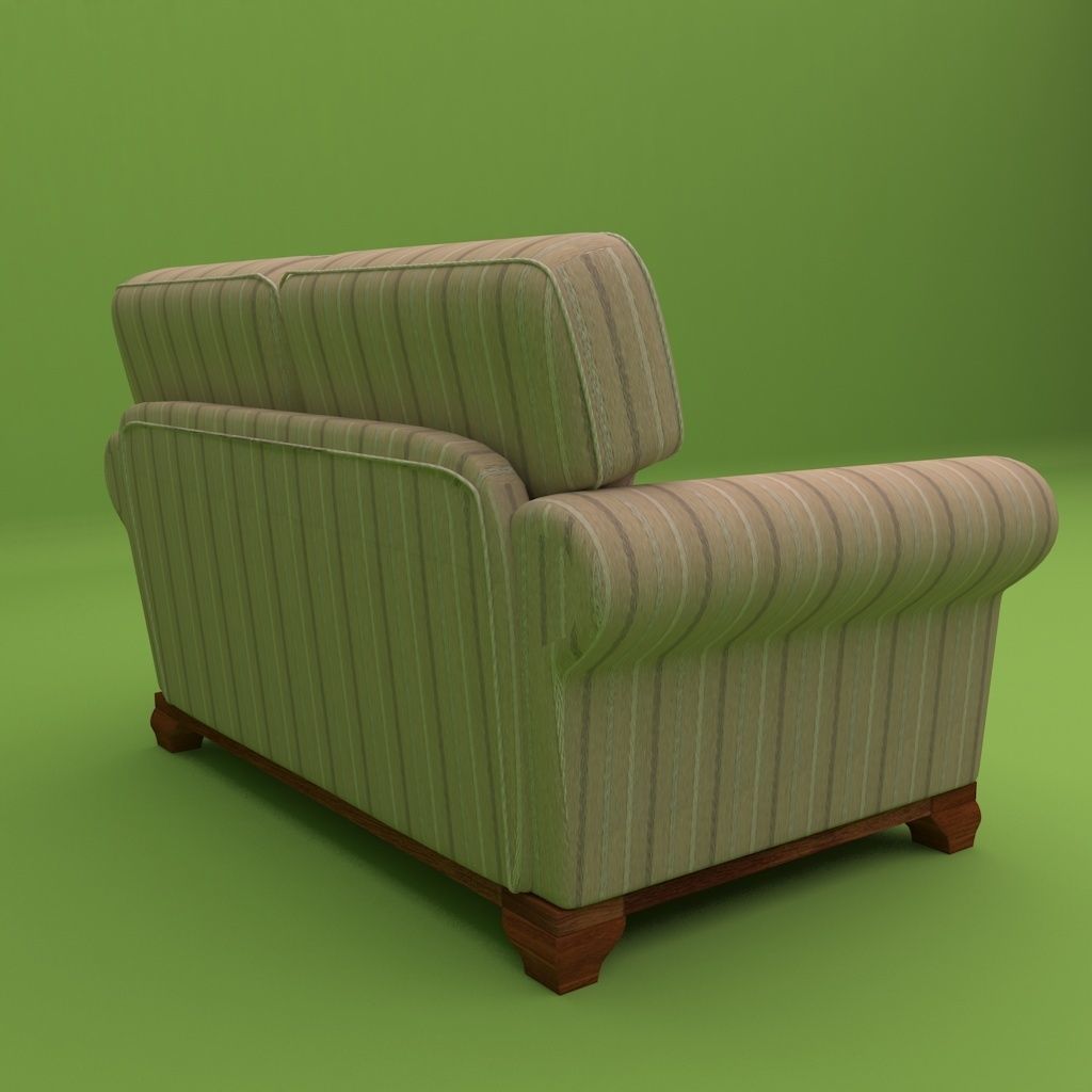 Couch 2 seats - Model English - Sillon 2 cuerpos Modelo Ingles 3D model_4