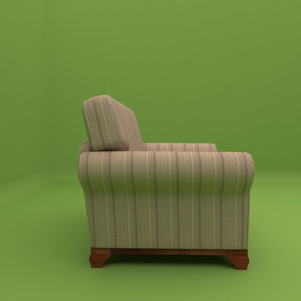Couch 2 seats - Model English - Sillon 2 cuerpos Modelo Ingles 3D model_2