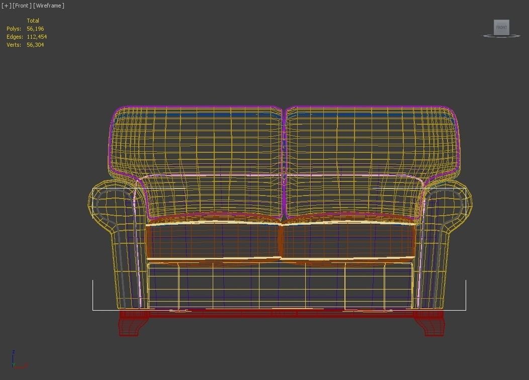 Couch 2 seats - Model English - Sillon 2 cuerpos Modelo Ingles 3D model_9