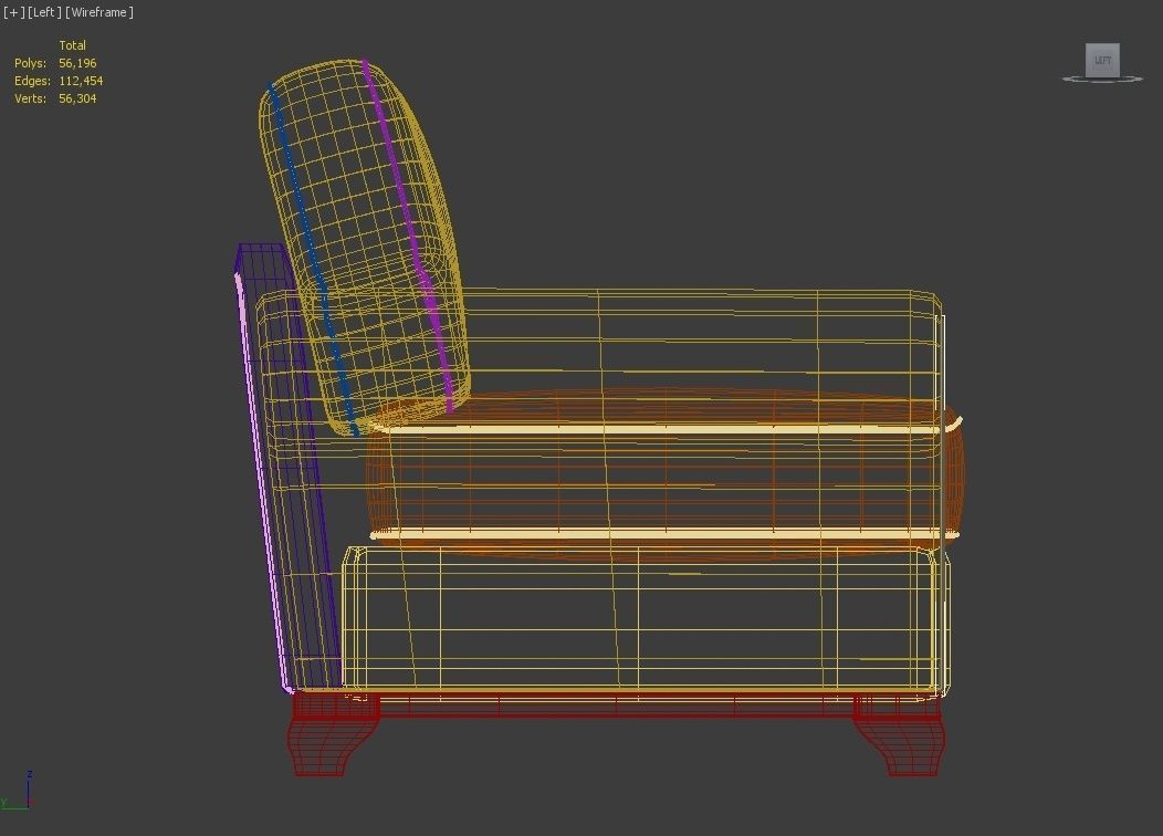 Couch 2 seats - Model English - Sillon 2 cuerpos Modelo Ingles 3D model_11