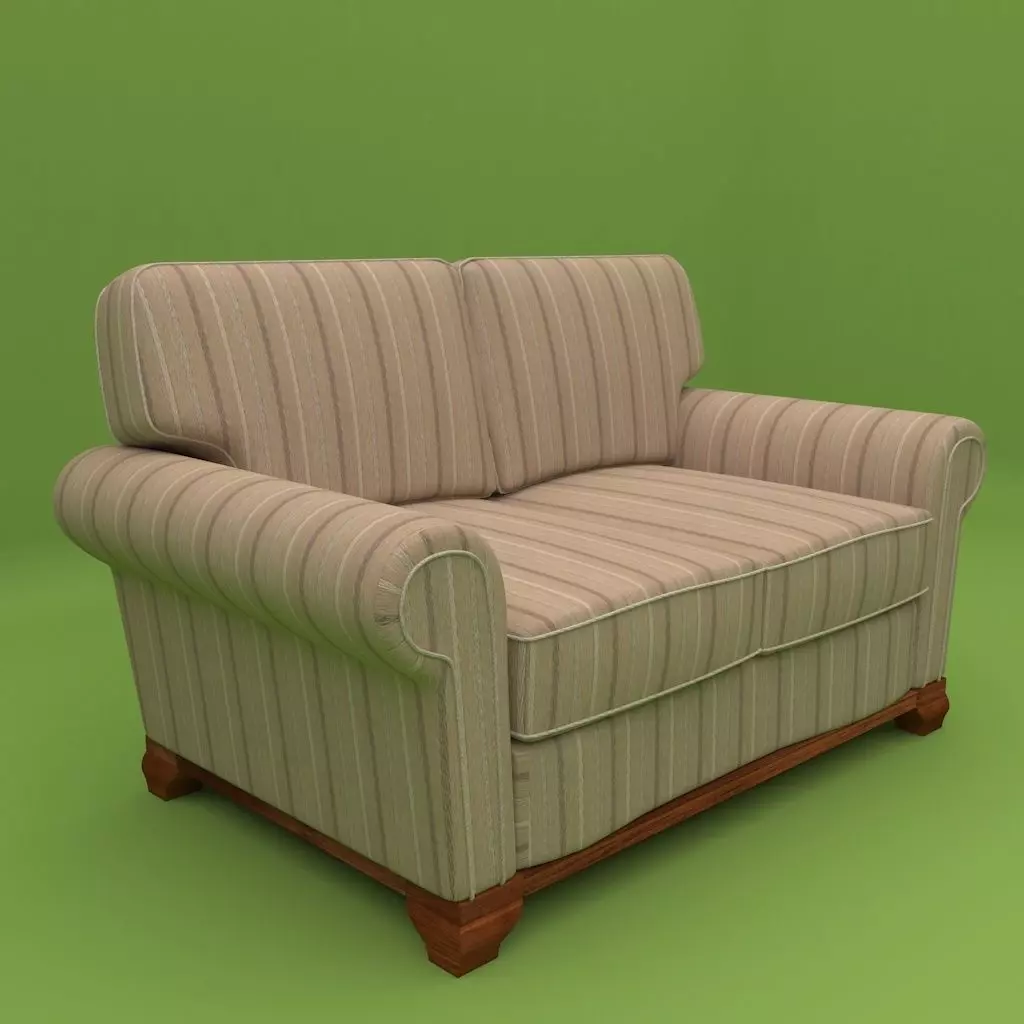 Couch 2 seats - Model English - Sillon 2 cuerpos Modelo Ingles 3D model_0