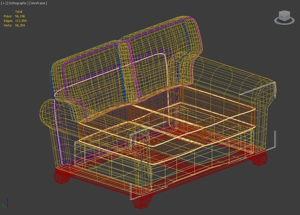 Couch 2 seats - Model English - Sillon 2 cuerpos Modelo Ingles 3D model_12