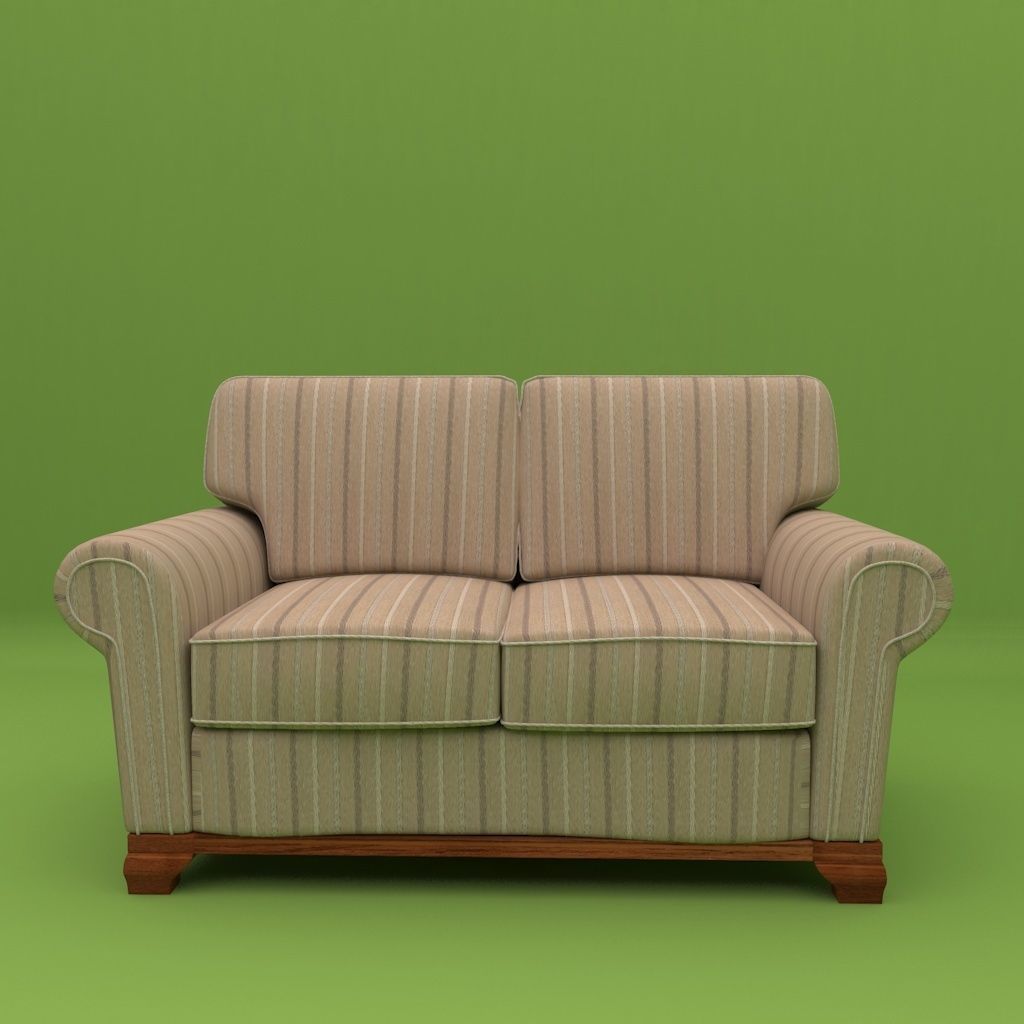 Couch 2 seats - Model English - Sillon 2 cuerpos Modelo Ingles 3D model_1