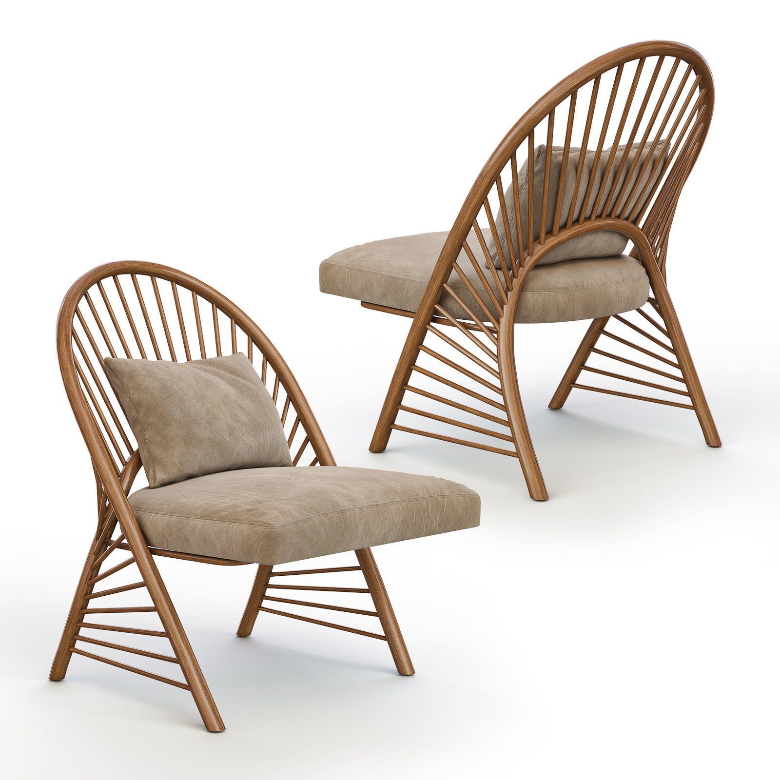 RATTAN and WICKER Chairs I 3D model_2