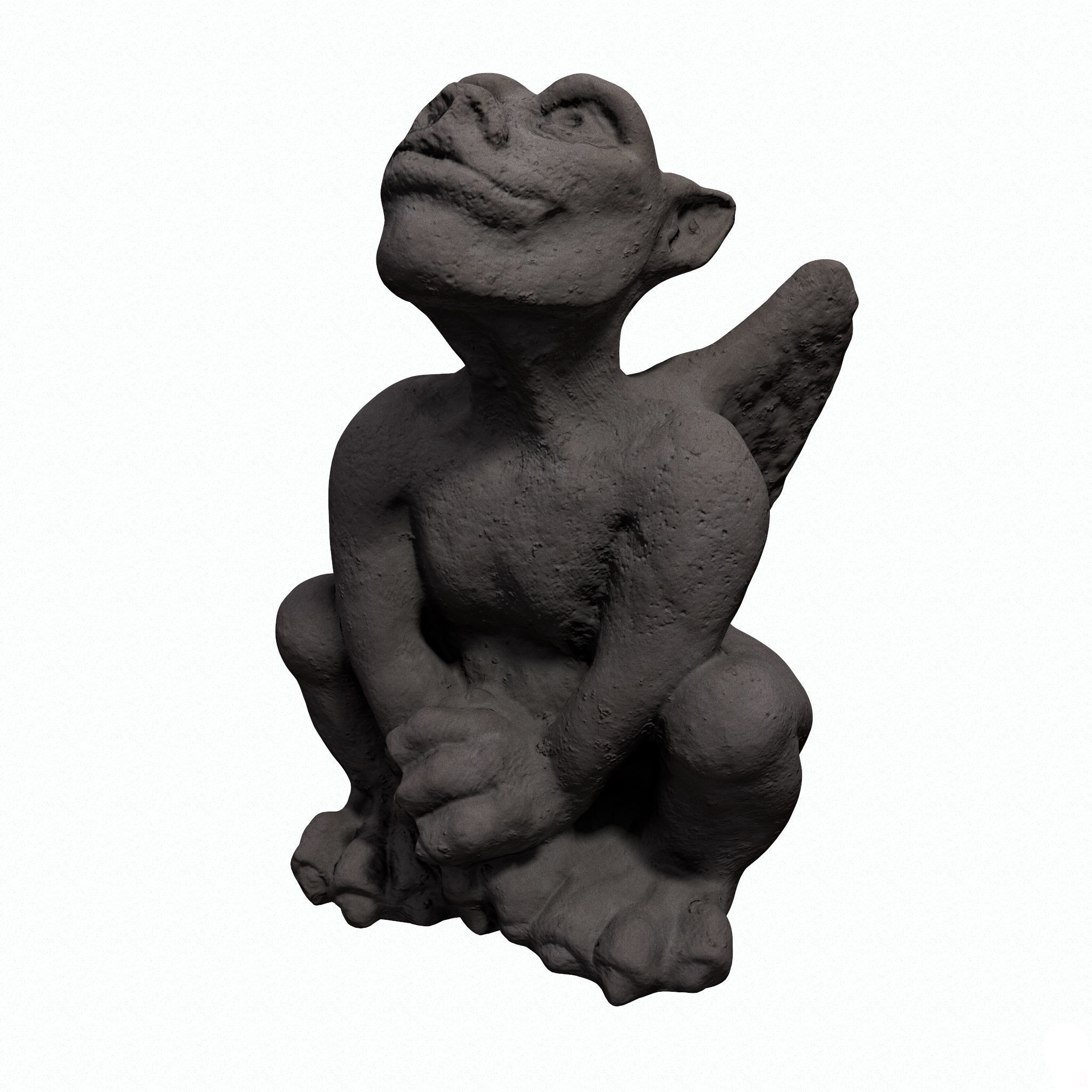 Gargoyle statue Low-poly 3D model_10