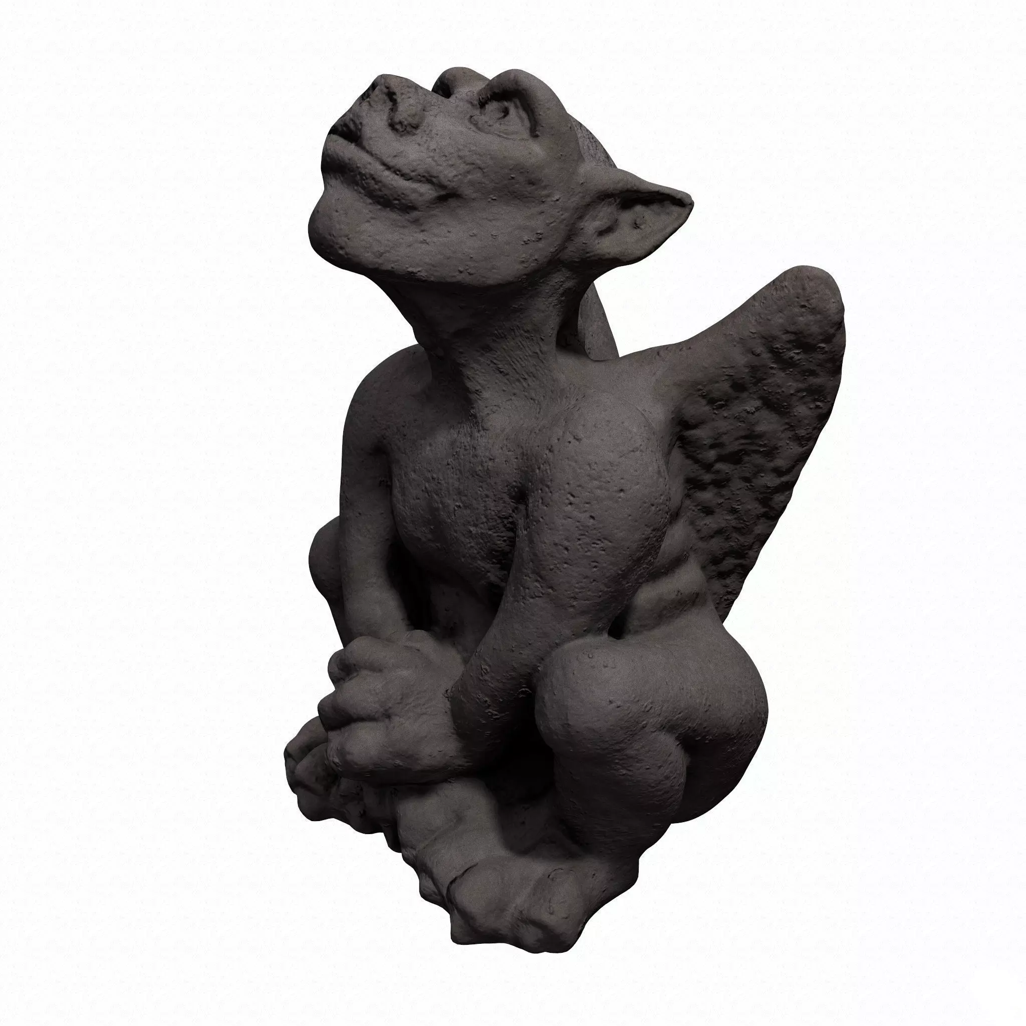 Gargoyle statue Low-poly 3D model_0