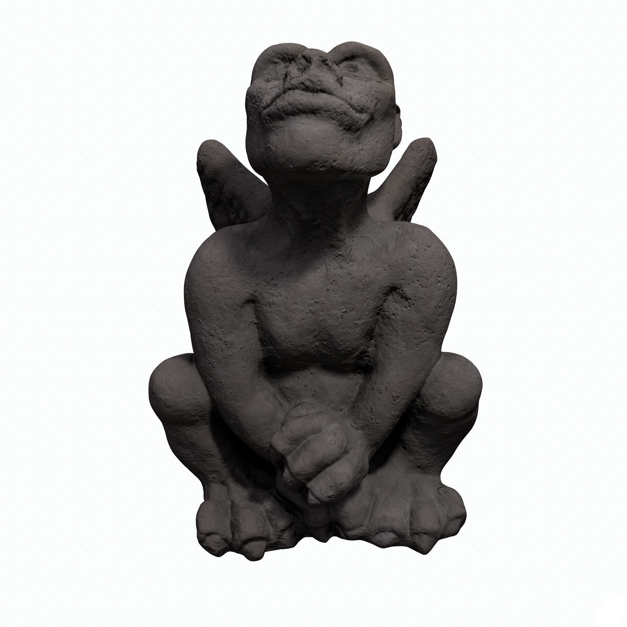 Gargoyle statue Low-poly 3D model_4