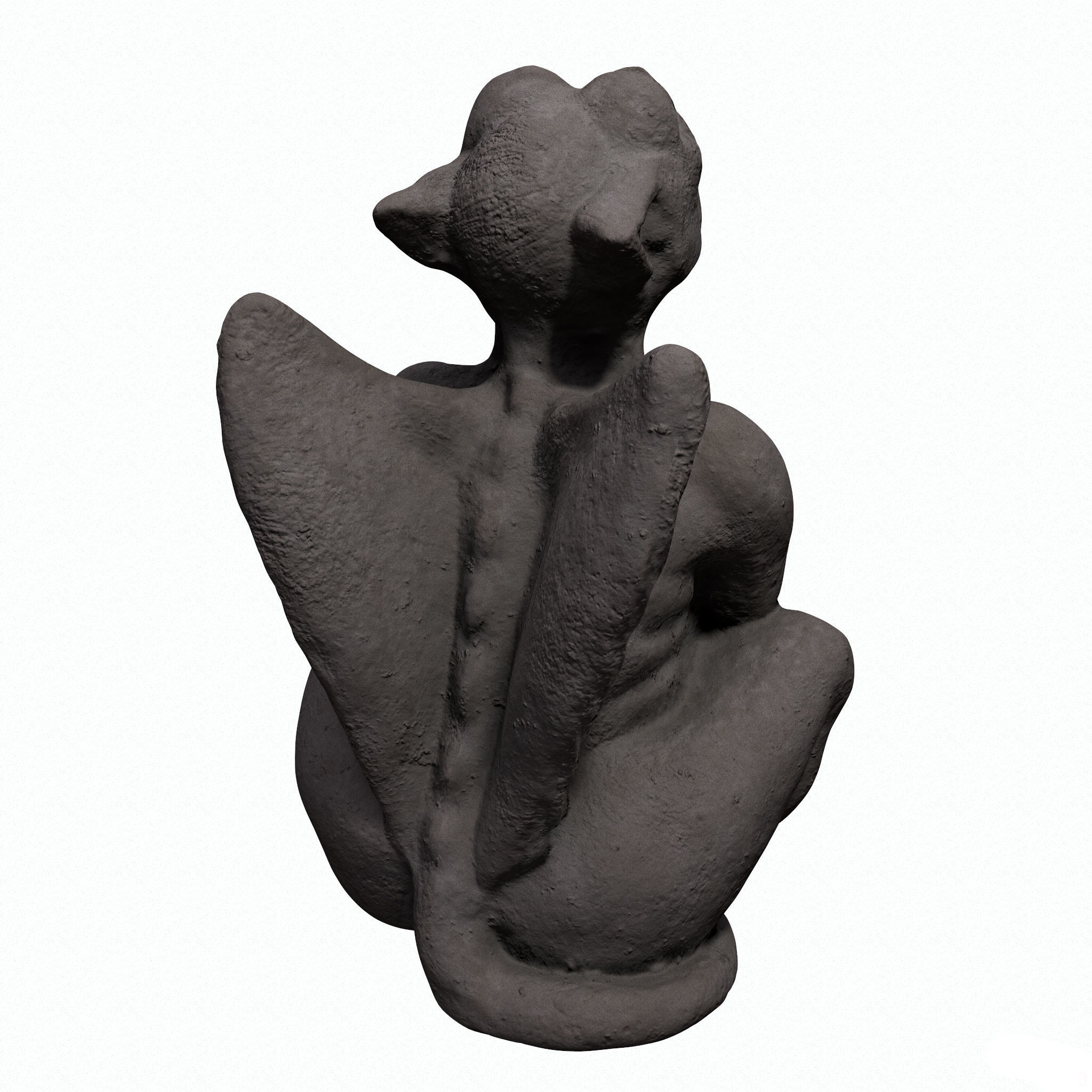 Gargoyle statue Low-poly 3D model_2