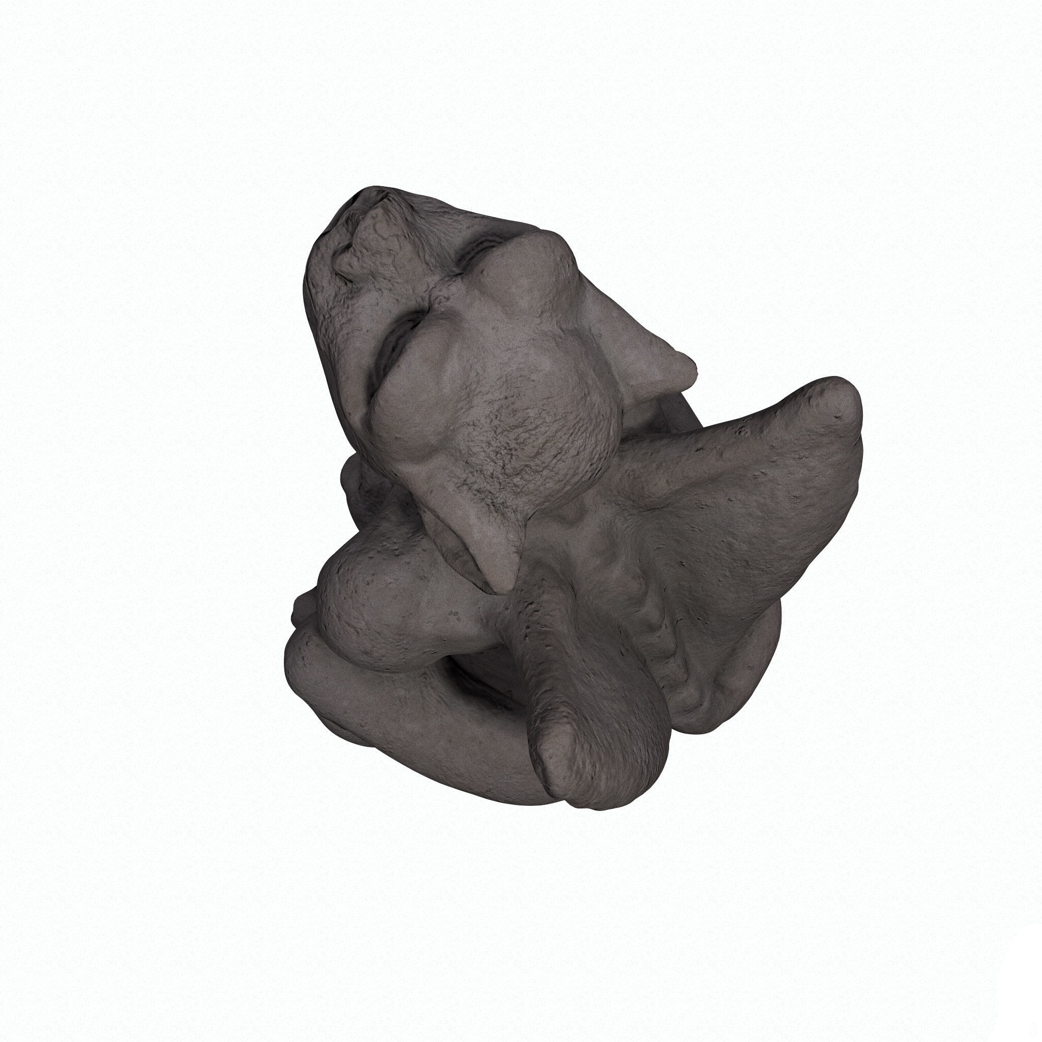 Gargoyle statue Low-poly 3D model_14