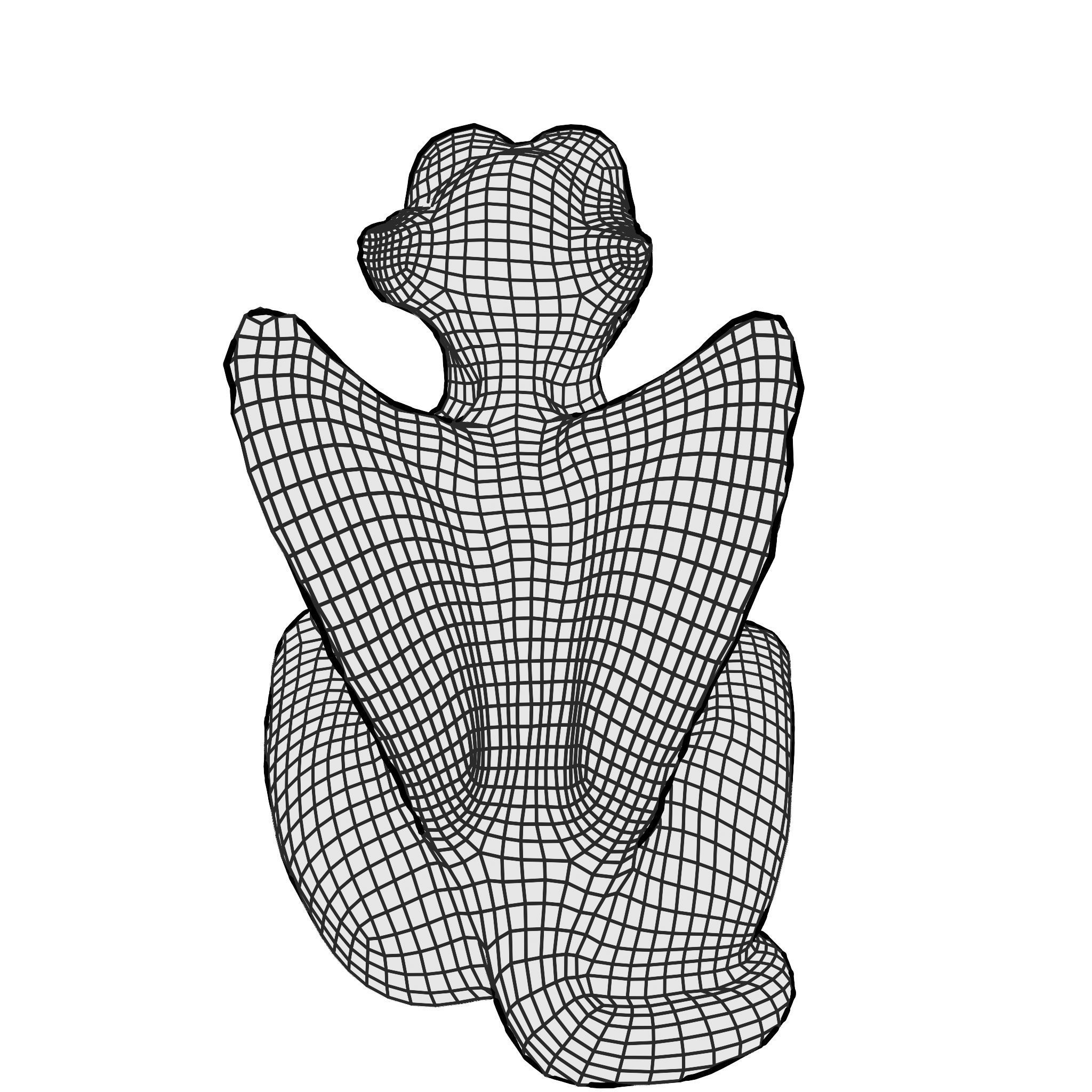 Gargoyle statue Low-poly 3D model_18