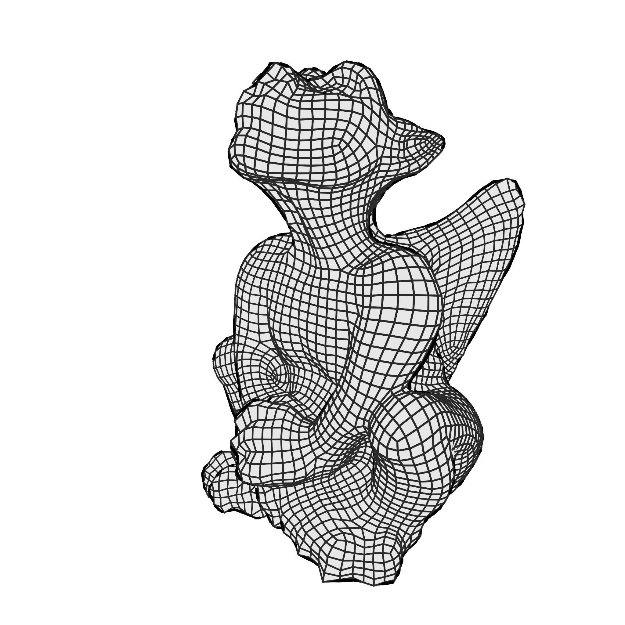 Gargoyle statue Low-poly 3D model_17