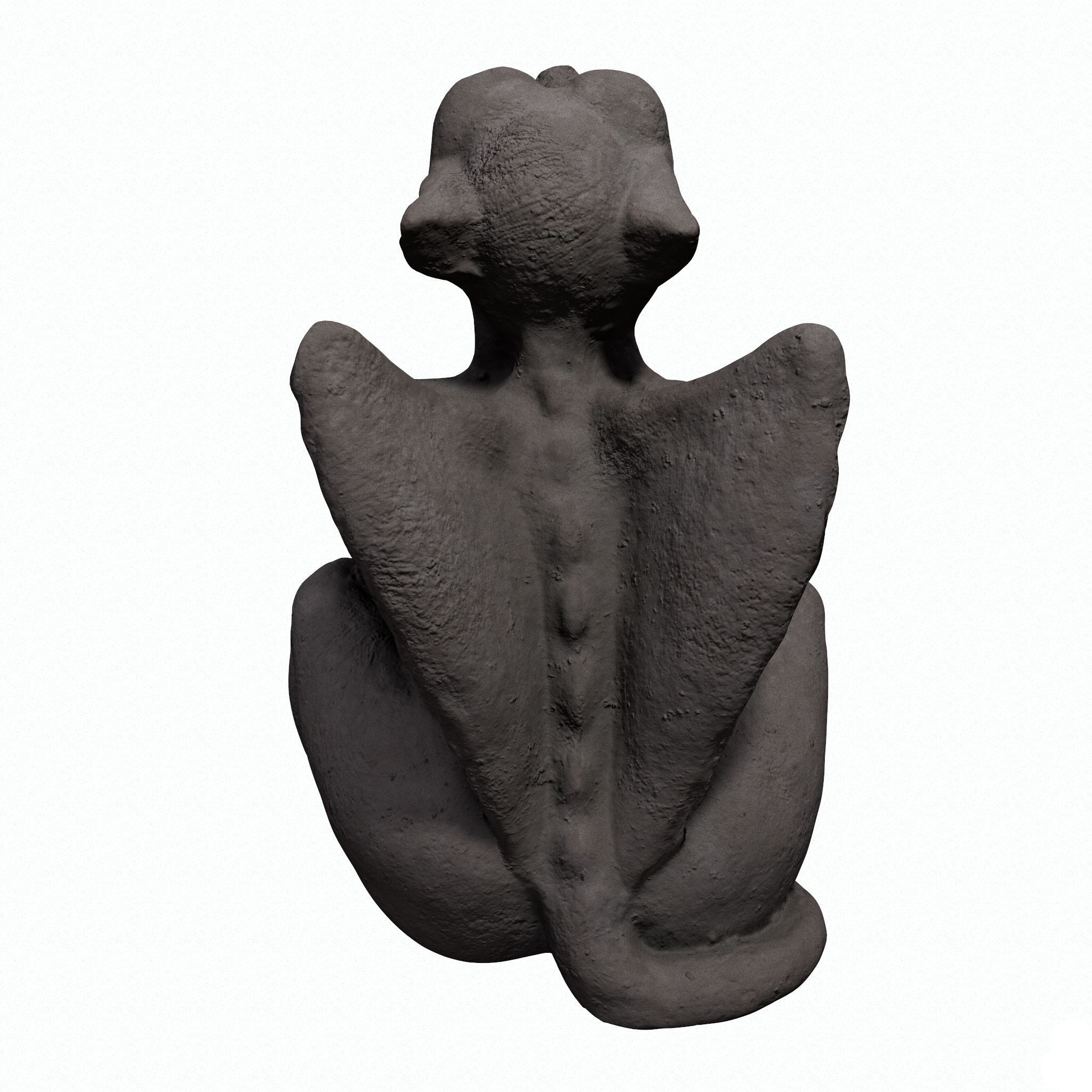 Gargoyle statue Low-poly 3D model_5
