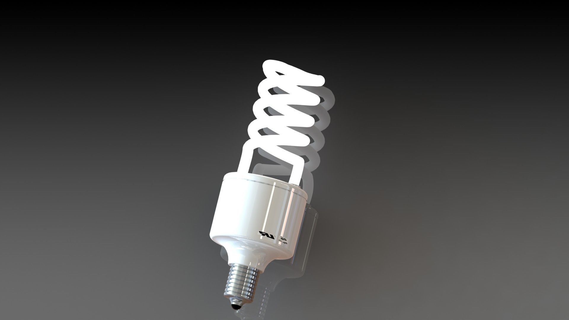 white light bulb spiral  lampadina luce bianca LED spirale Free 3D model_1