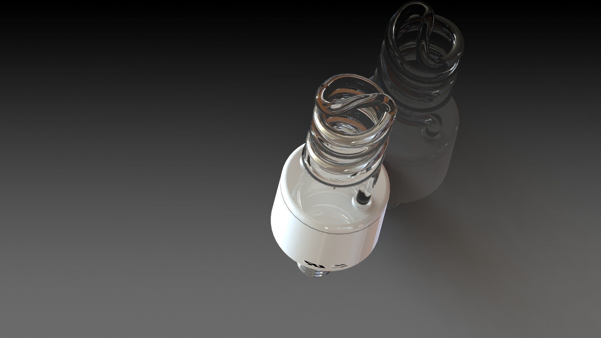 white light bulb spiral  lampadina luce bianca LED spirale Free 3D model_2