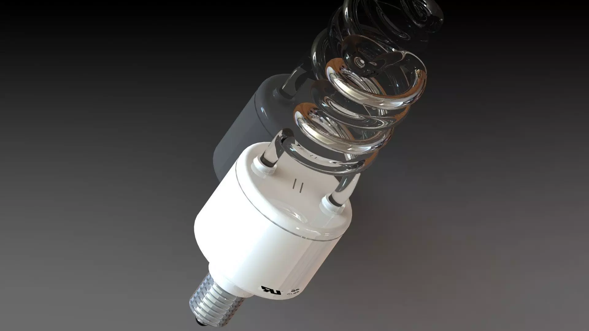 white light bulb spiral  lampadina luce bianca LED spirale Free 3D model_0