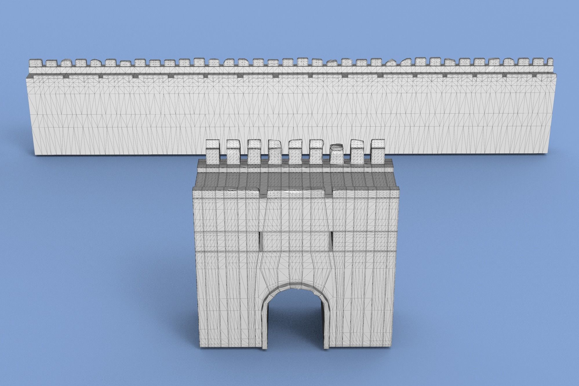 Castle Wall 3D model_5