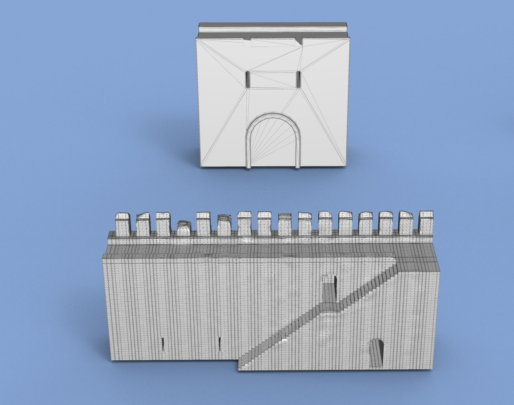 Castle Wall 3D model_3