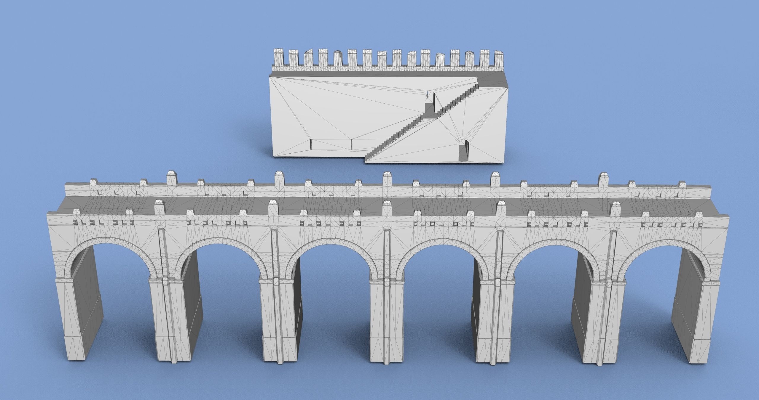 Castle Wall 3D model_1