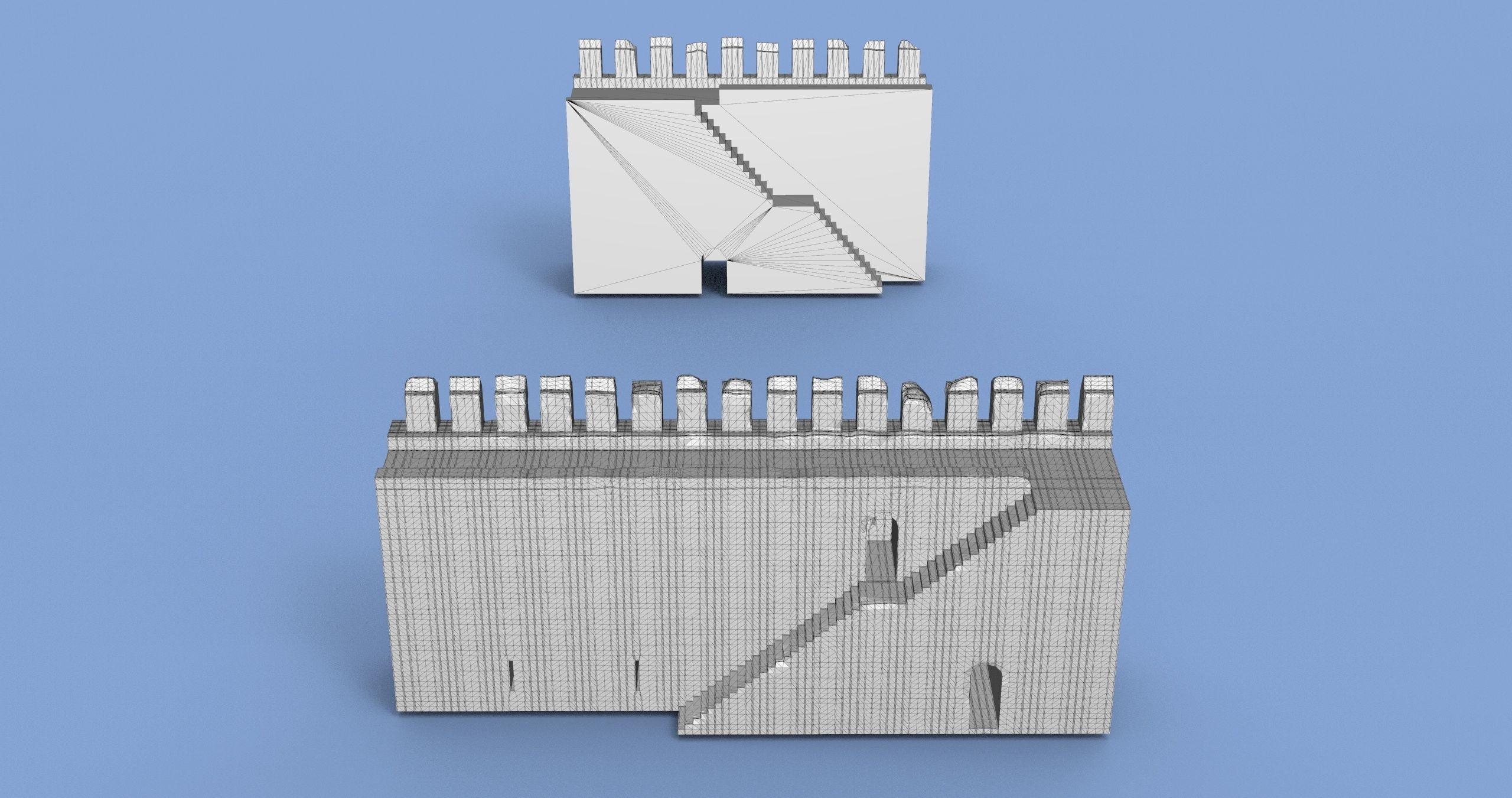 Castle Wall 3D model_4